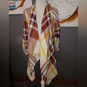 Womens fall plaid cardigan